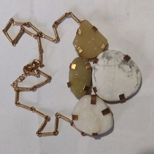 Gold/white Statement Druzy Necklace